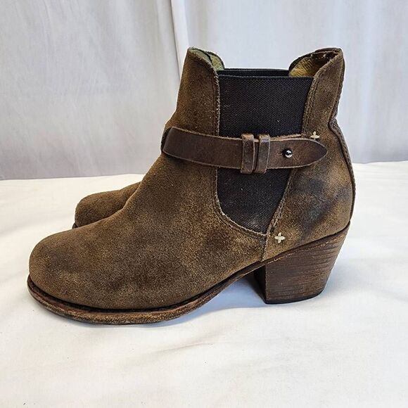 Rag & Bone Durham Burnished Suede Stretch Chelsea Ankle Booties Boots Size 5 - Picture 4 of 9